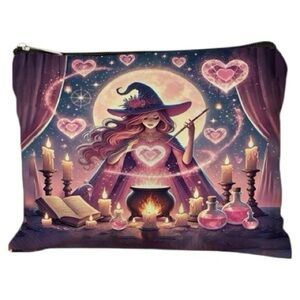 Witch Love Spell Cosmetic Makeup Bag Case Travel Toiletries Pouch Gift NWOT